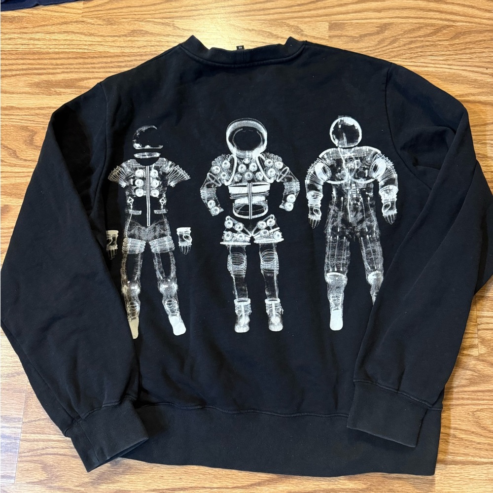CHANEL Black Astronaut Print Crewneck Sweater
